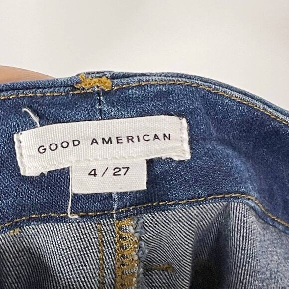 Good American Size 4 / 27 Good Legs Skinny Jeans Medium Wash Blue Stretch Cotton - Picture 8 of 11